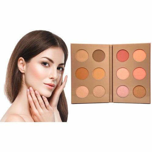 Professional 12-Color Cream Contour, Blush & Highlight Palette