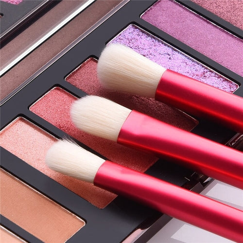 Skyboat Soft Premium 12-Piece Red Face & Eye Makeup Brushes Kit