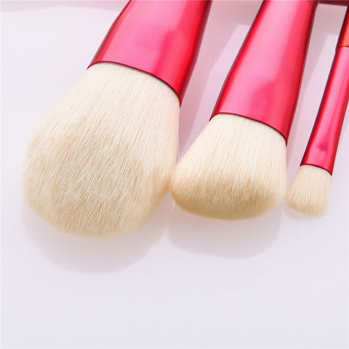 Skyboat Soft Premium 12-Piece Red Face & Eye Makeup Brushes Kit