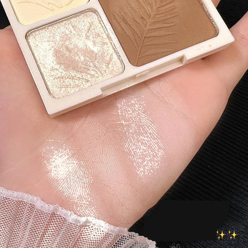 4 Colors Highlighter Contour Palette – 3D Face Bronzer & Brightening Powder Matte Contour Makeup