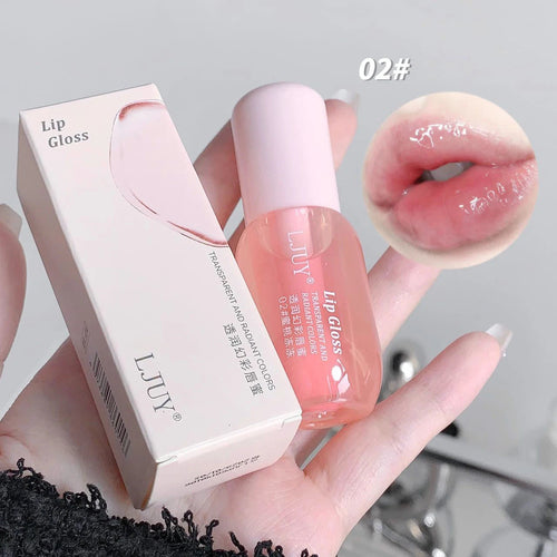 Crystal Jelly Fruit-Infused Lip Oil | Hydrating Transparent Glass Gloss