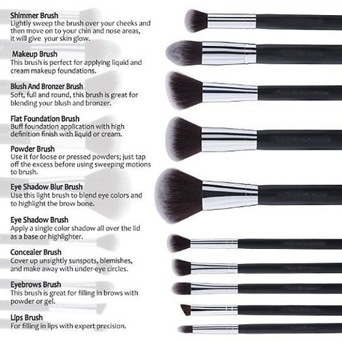 "Professional 10-Piece Makeup Brush Set – Premium Synthetic Face & Eye Cosmetic Tool Kit"