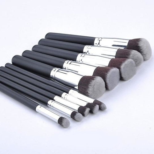 "Professional 10-Piece Makeup Brush Set – Premium Synthetic Face & Eye Cosmetic Tool Kit"