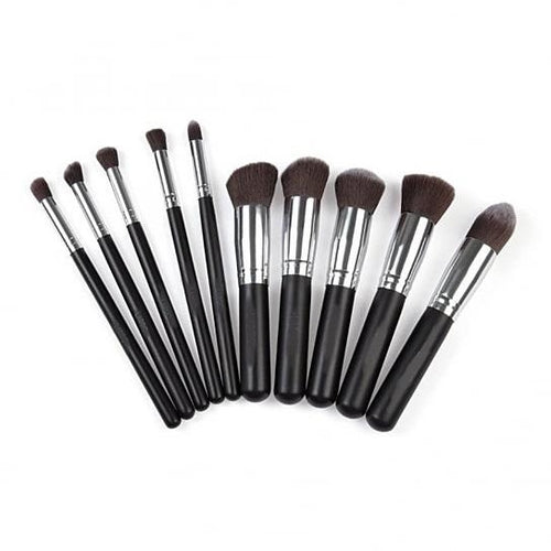 "Professional 10-Piece Makeup Brush Set – Premium Synthetic Face & Eye Cosmetic Tool Kit"