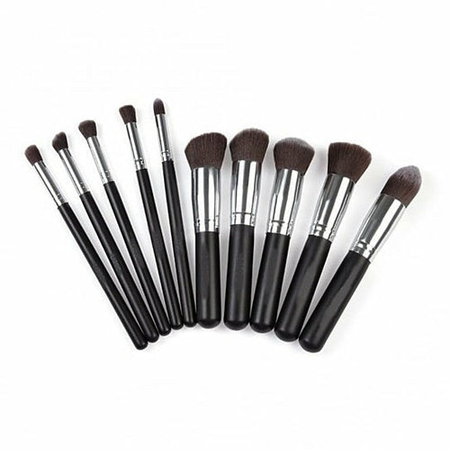 "Professional 10-Piece Makeup Brush Set – Premium Synthetic Face & Eye Cosmetic Tool Kit"