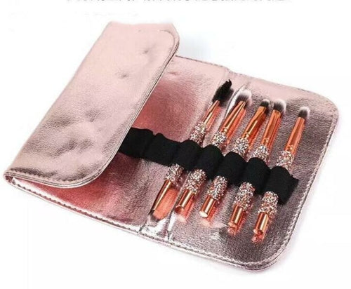 "Luxury 10-Piece Diamond-Studded Professional Makeup Brush Set for Precise Blending"